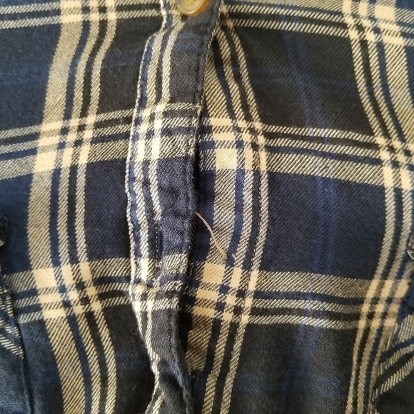 Terra & Sky Soft Button down Flannel Shirt Autumn Tartan/Navy Size 2X - Picture 13 of 13